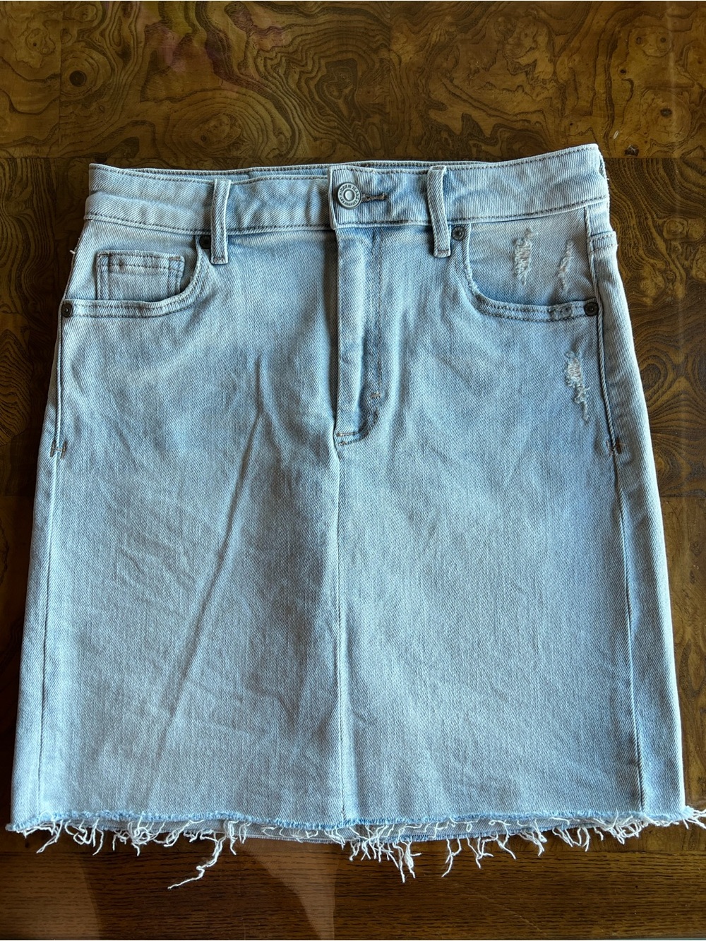Light Blue Denim Mini Skirt
